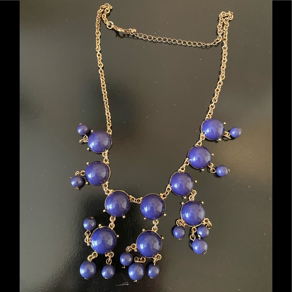 Navy blue statement necklace